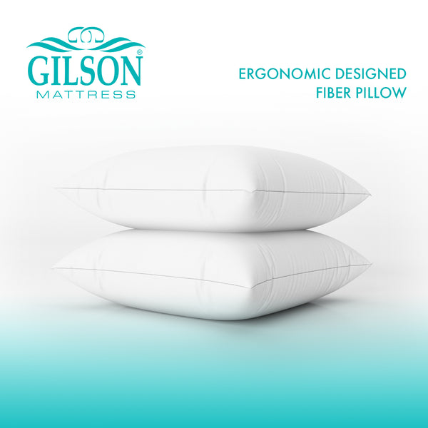 Ergonomic Designed 16 x 24 Inch Siliconized Fiber Pillow ( Set Of 2 )