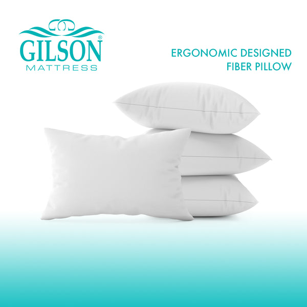 Ergonomic Designed 20 x 30 Inch Siliconized Fiber Pillow ( Set Of 4 )