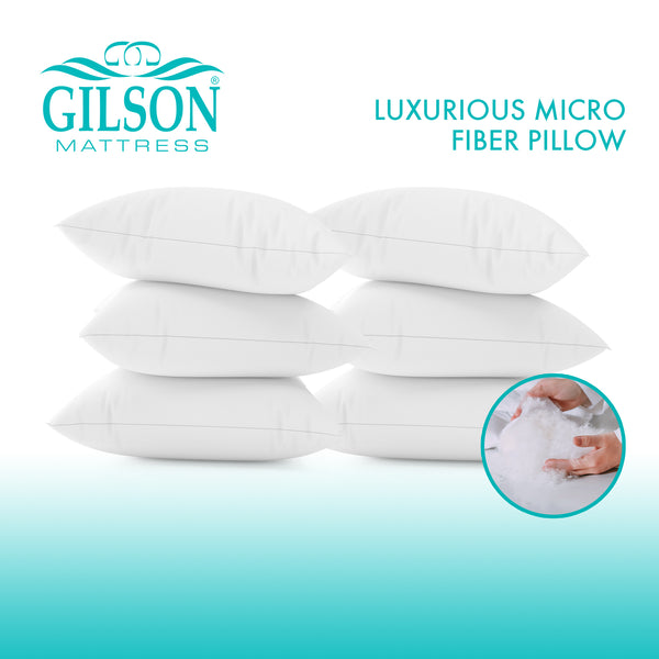 Luxurious 17 x 27 Inch Micro Fiber Pillow ( Set Of 6 )